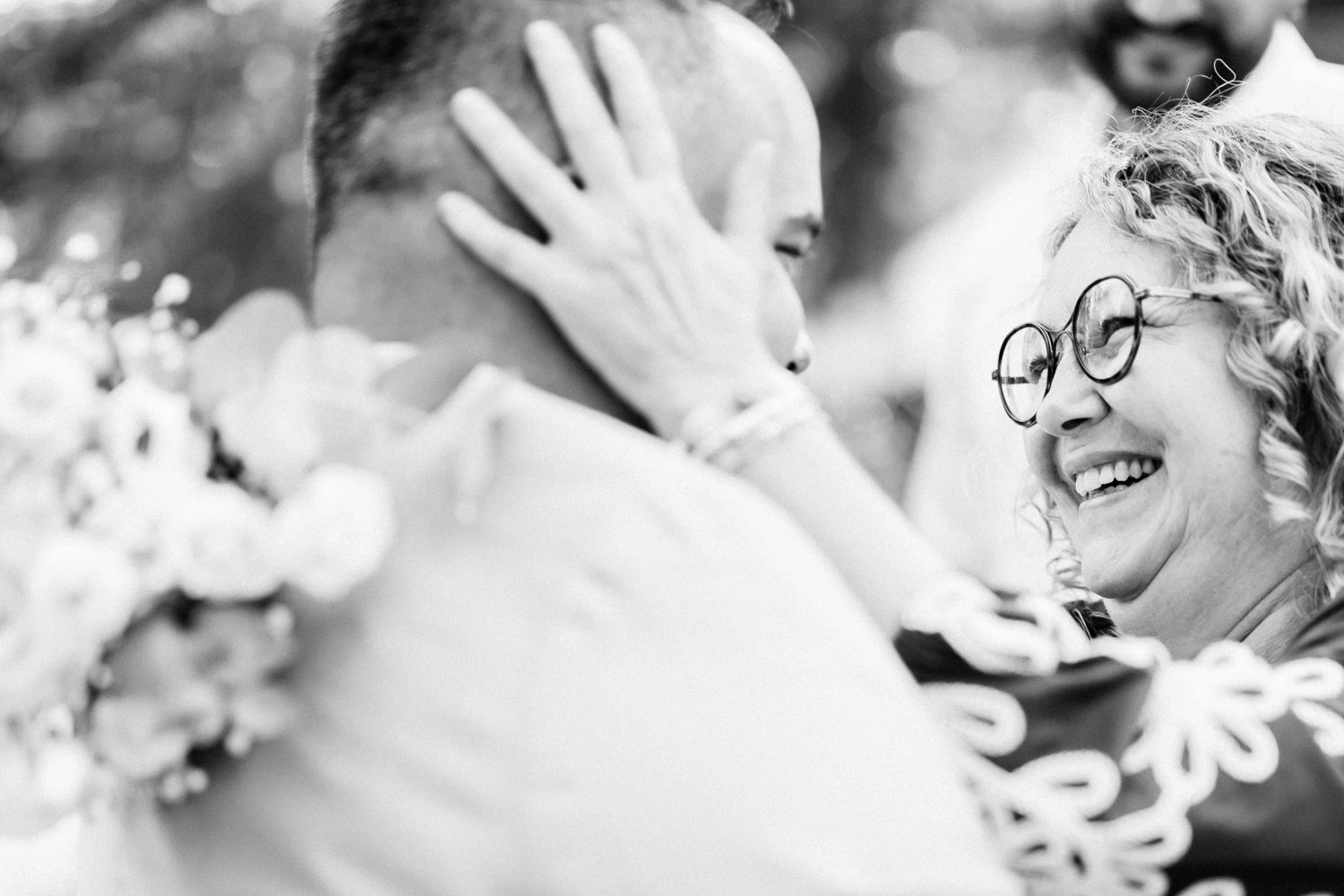 photographier, bonheur, lunettes, blanc, photographie monochrome
